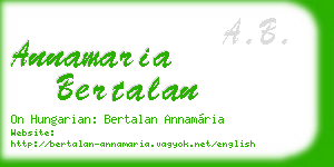 annamaria bertalan business card